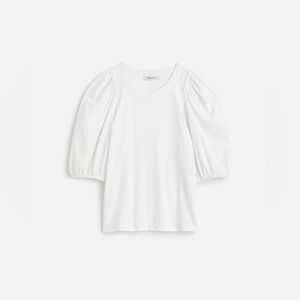 Madewell Womens  100% Cotton Puff-Sleeve Tee NT331 Size Small In White NWT